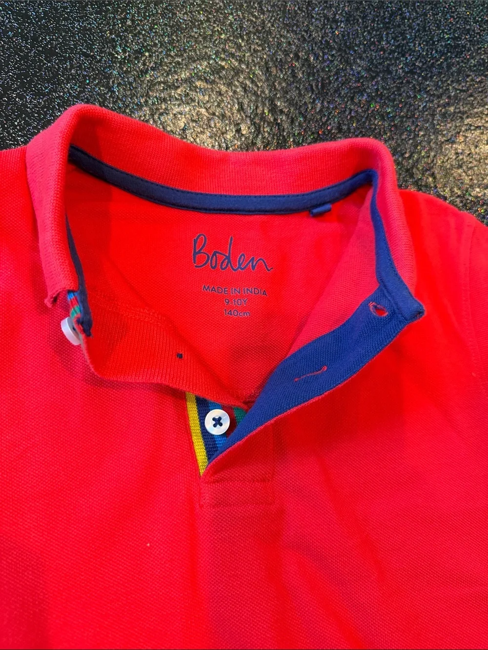 Mini Boden Red Short-Sleeve Polo Top, Size 9-10